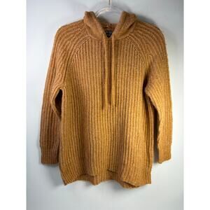 Aerie Wool Blend Knit Rust Orange Hoodie Sweatshirt Size XS Loose fit